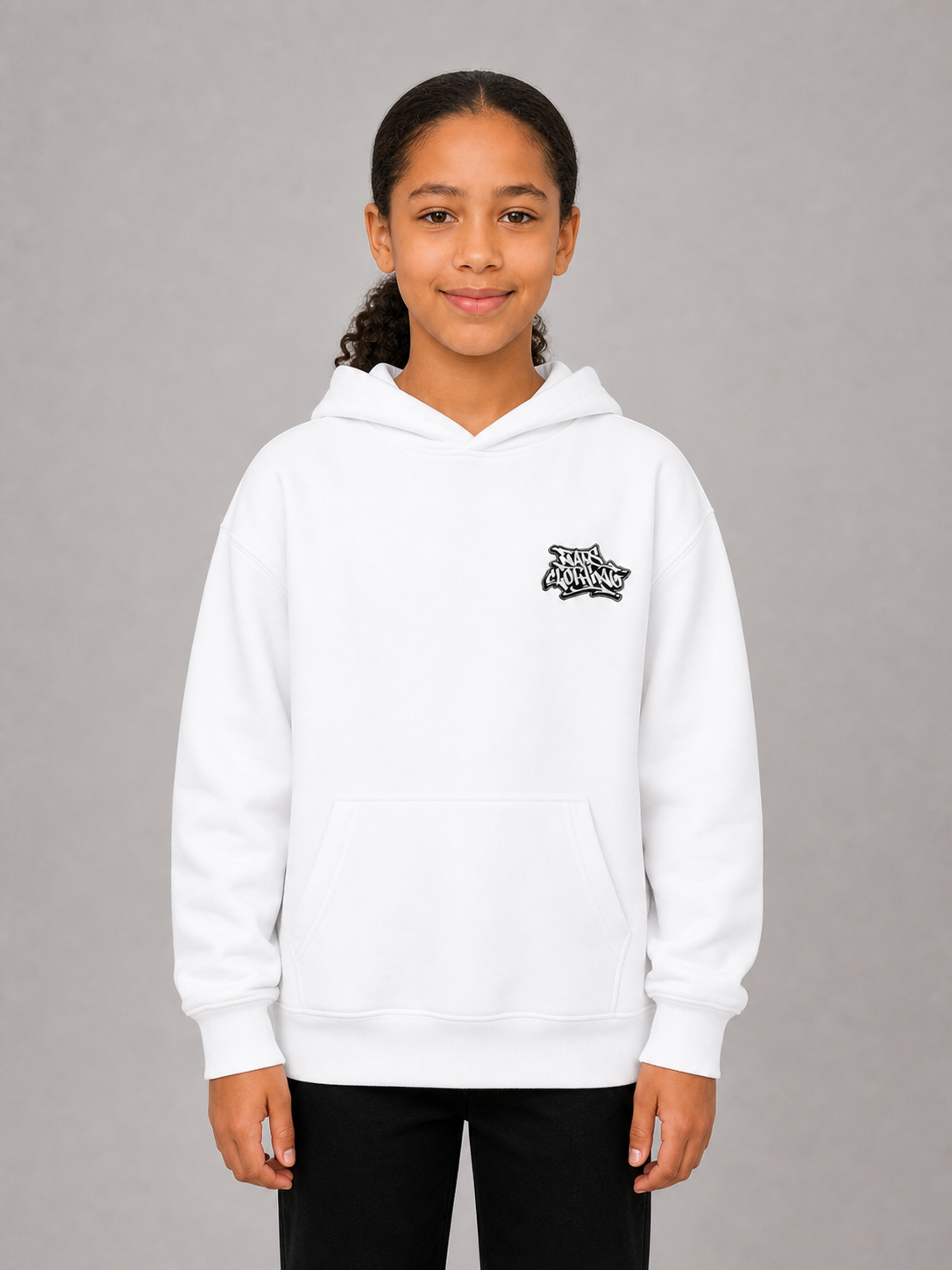 NATS Graff Hoodie Kids Blanc